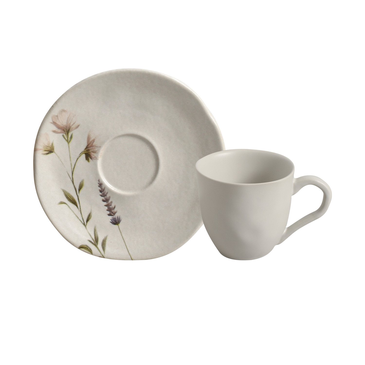 Organic Coffee Cup And Saucer 120ml Lavanda