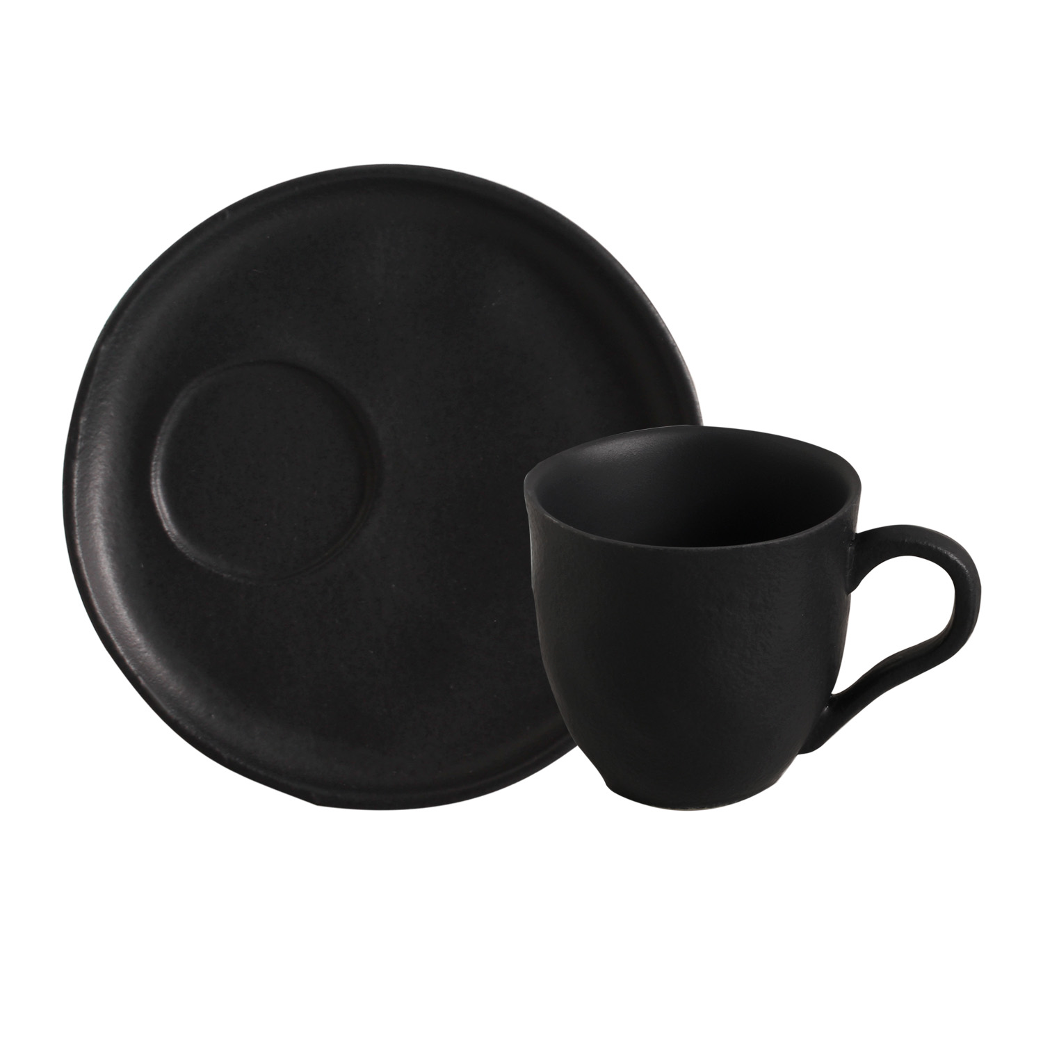 Bio Tea Cup And Saucer 170ml Preto Matte