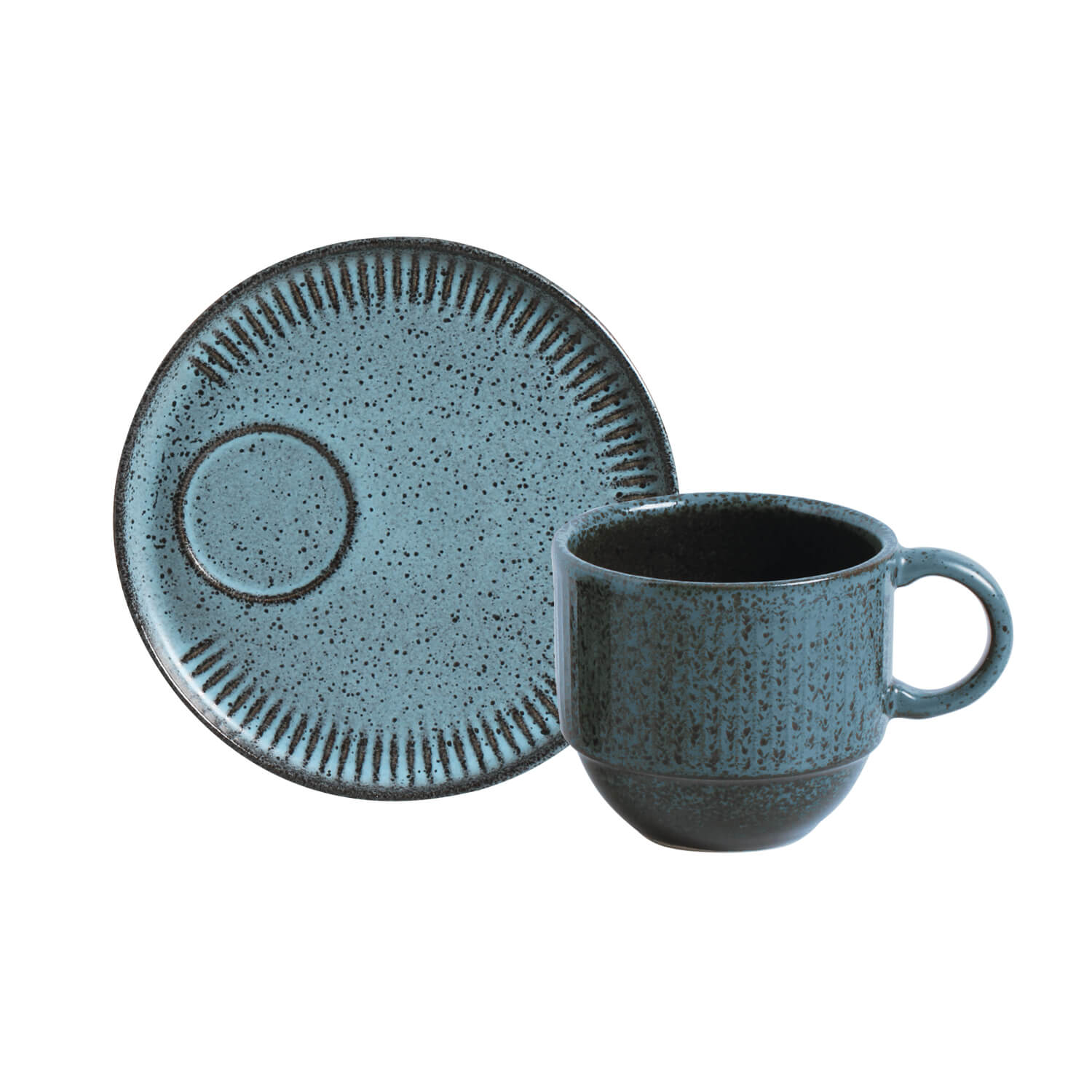 Linhas Stackable Tea Cup 230ml And Saucer Night Sky