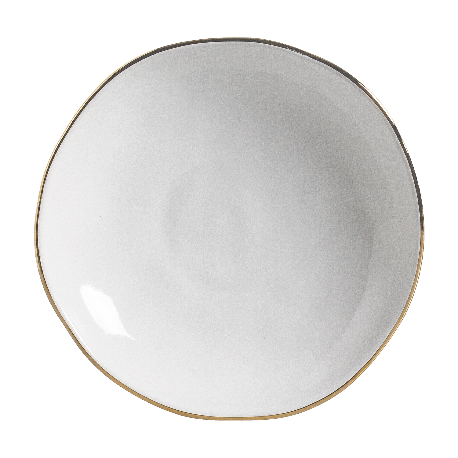 Organic Soup Plate / Bowl 21.2cm New White Gold
