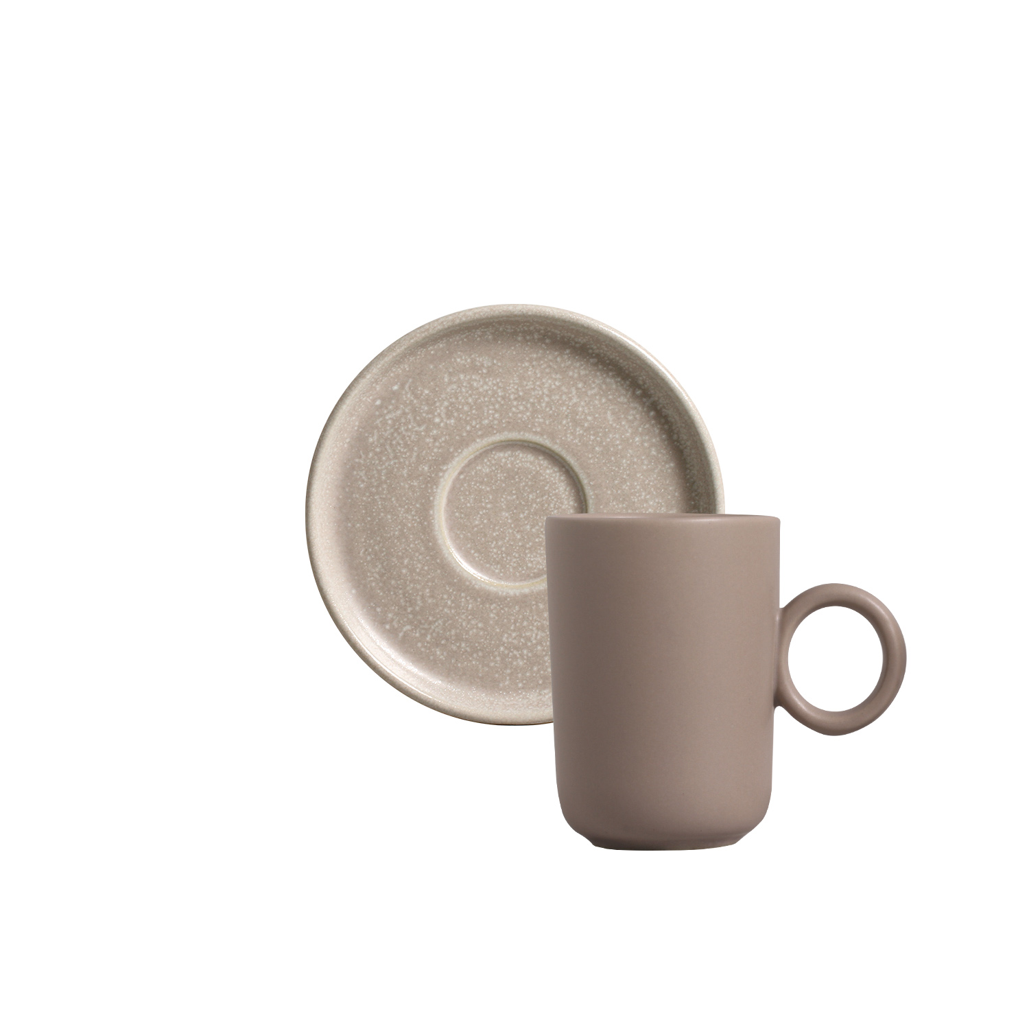 Basic Coffee Cup And Saucer 90ml Sandy