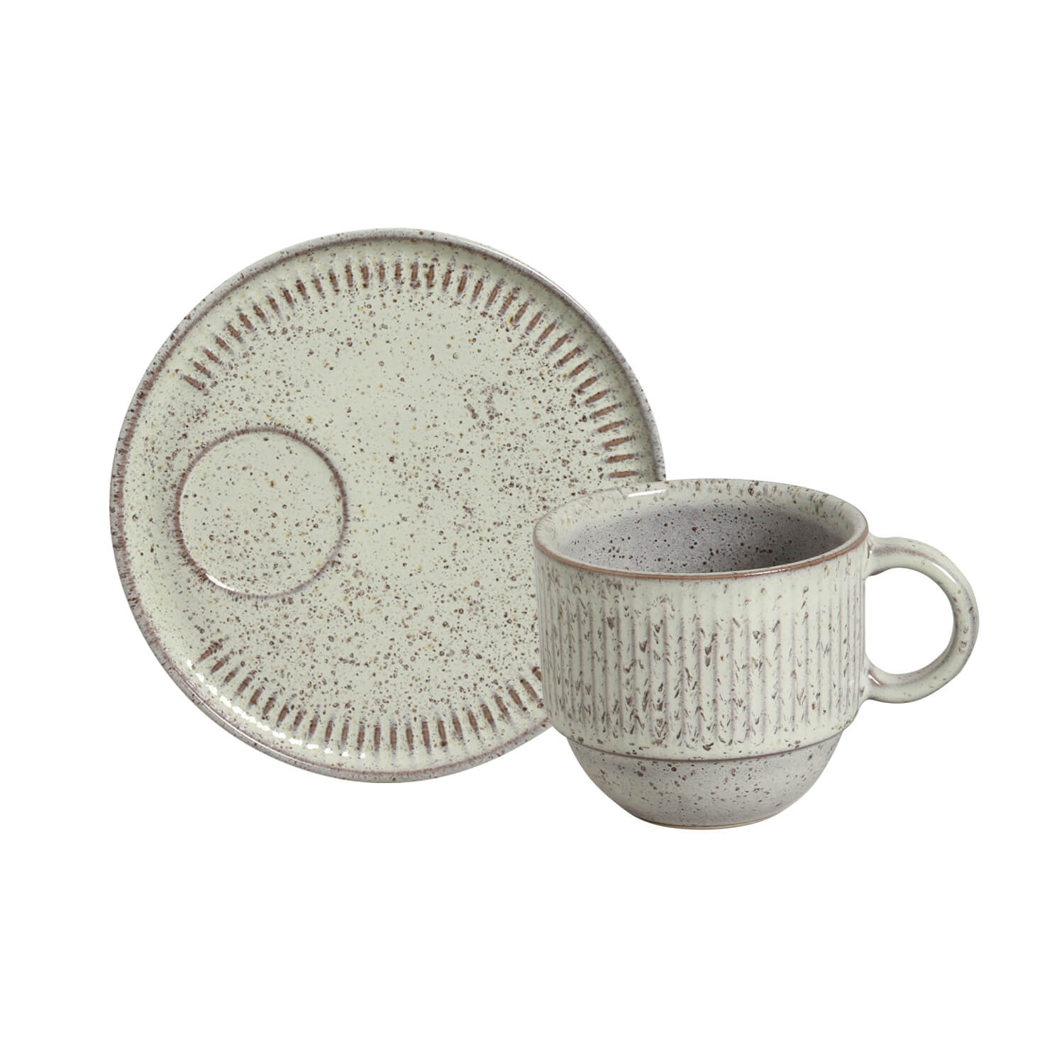 Linhas Tea Cup And Saucer 230ml Pistache