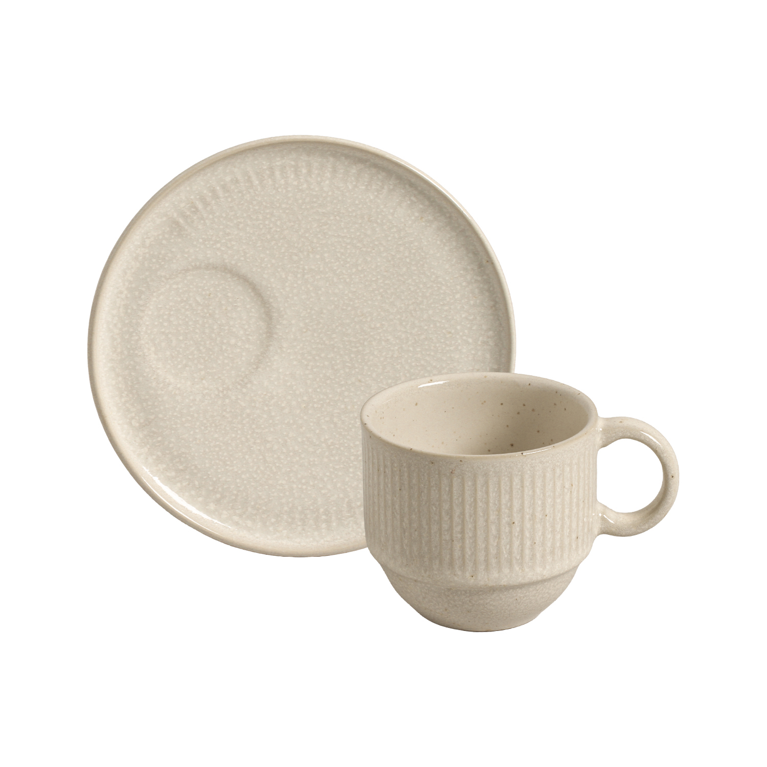 Linhas Stackable Tea Cup 230ml And Saucer Sol