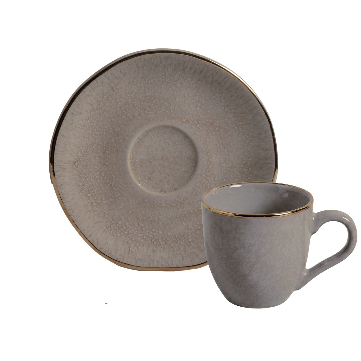 Organic Coffee Cup And Saucer 120ml Shimeji Gold