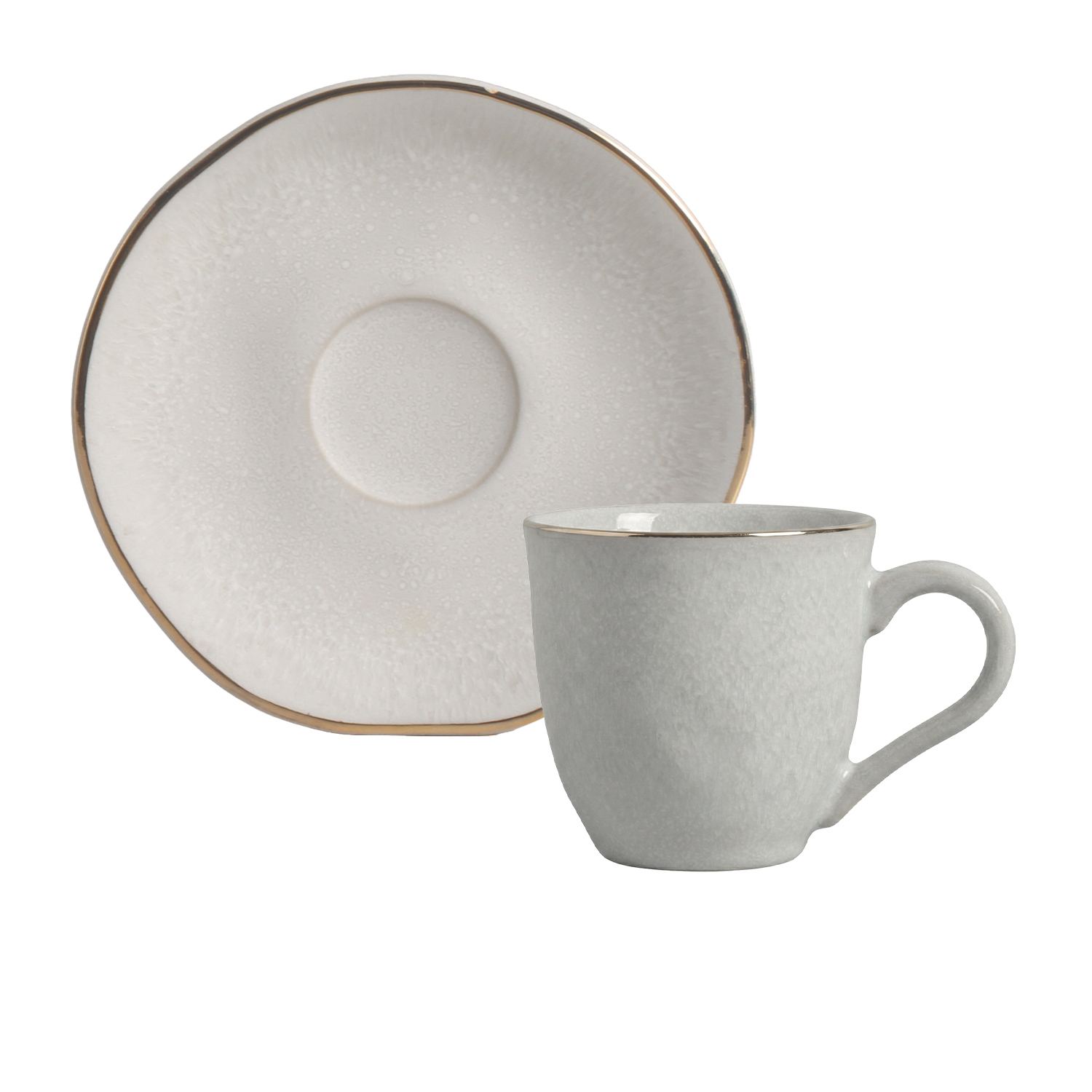 Organic Coffee Cup And Saucer 120ml Lua Gold