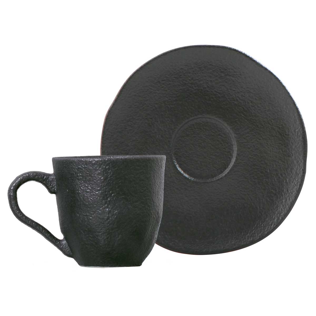 Organic Coffee Cup And Saucer 120ml Preto Matte