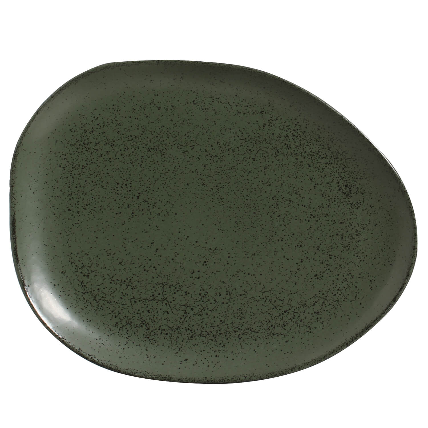 Organic Oval Dinner Plate 31cm Greenery