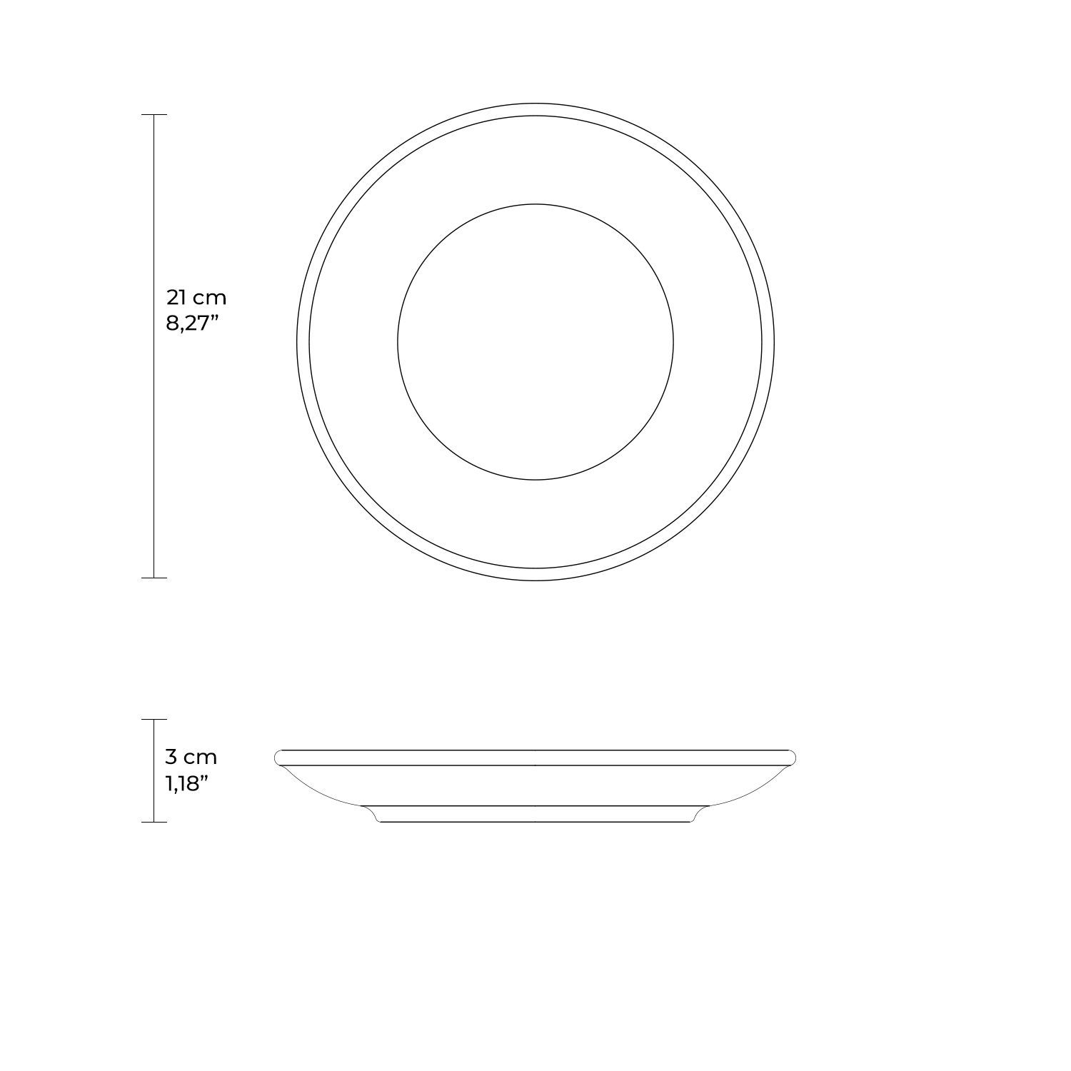 Coup Dessert / Salad Plate 21cm Preto Matte