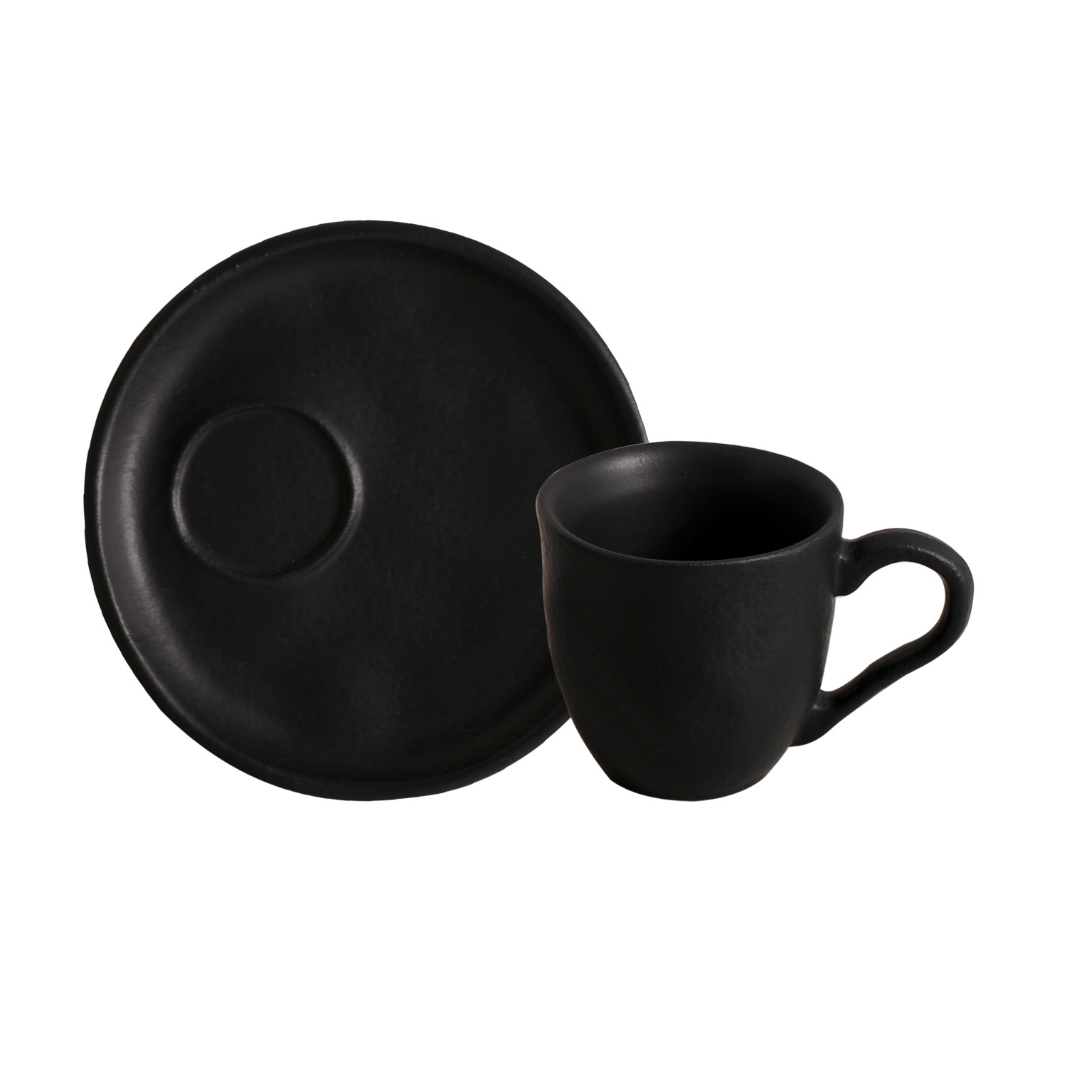 Bio Coffee Cup And Saucer 70ml Preto Matte