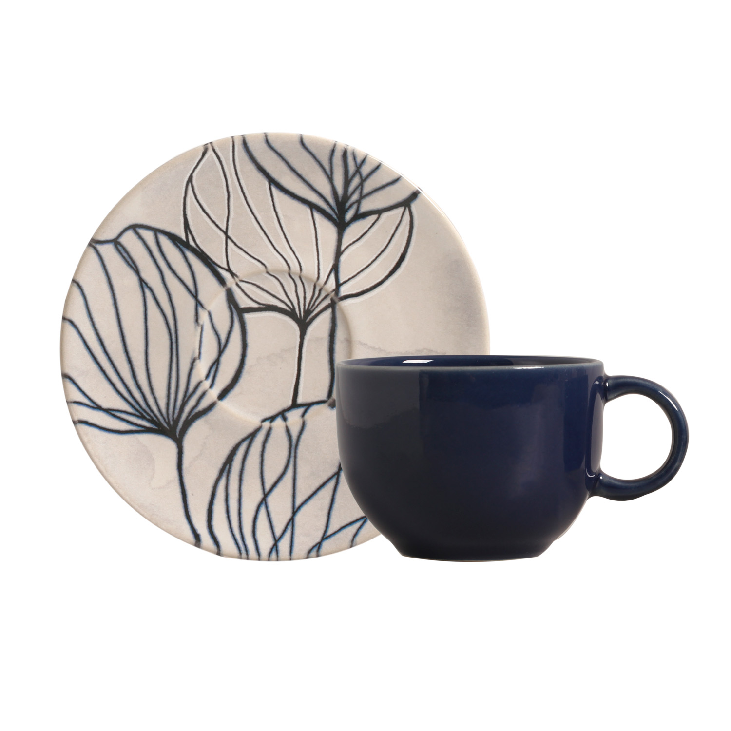 Coup Tea Cup And Saucer 220ml New Blue