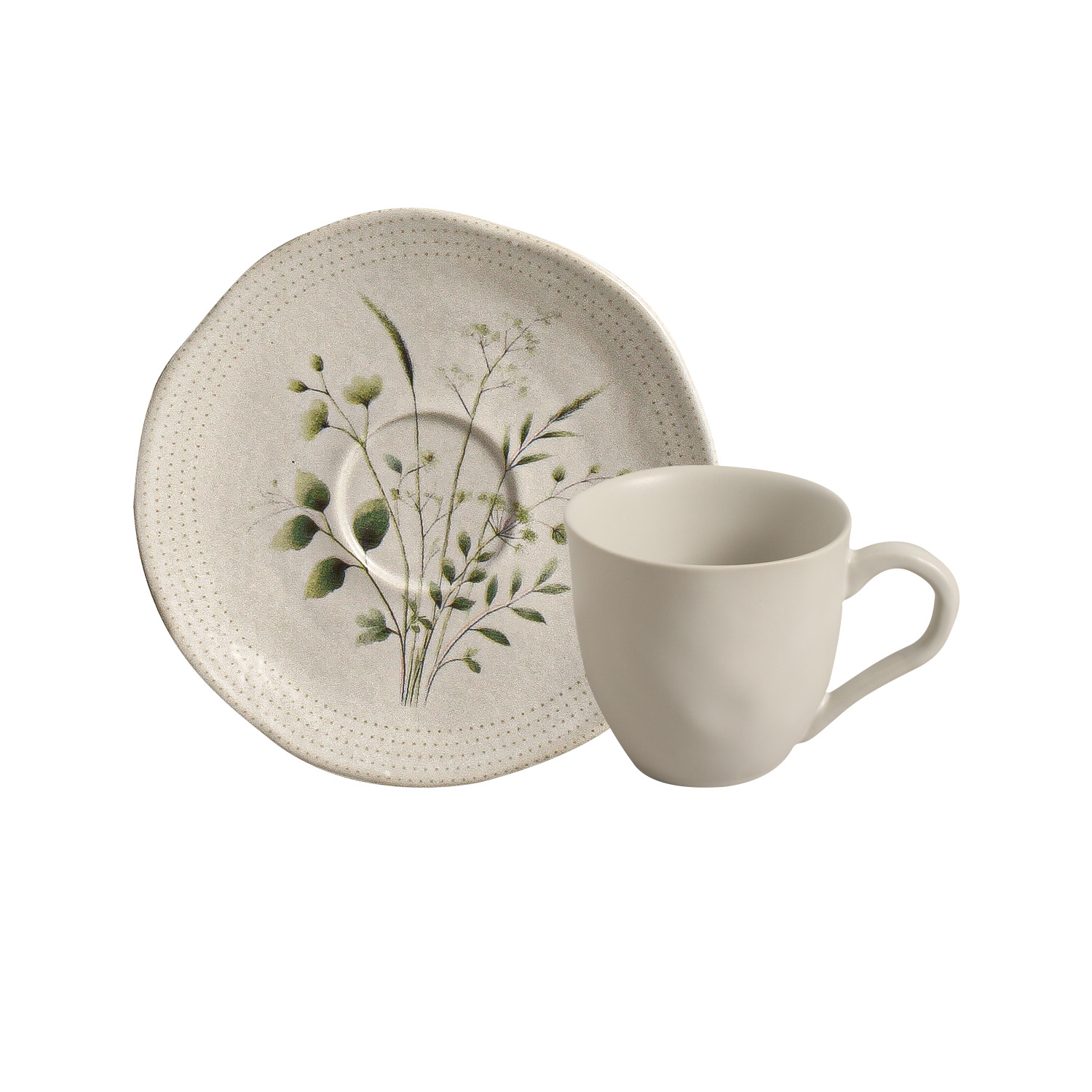 Organic Coffee Cup And Saucer 120ml Ammi