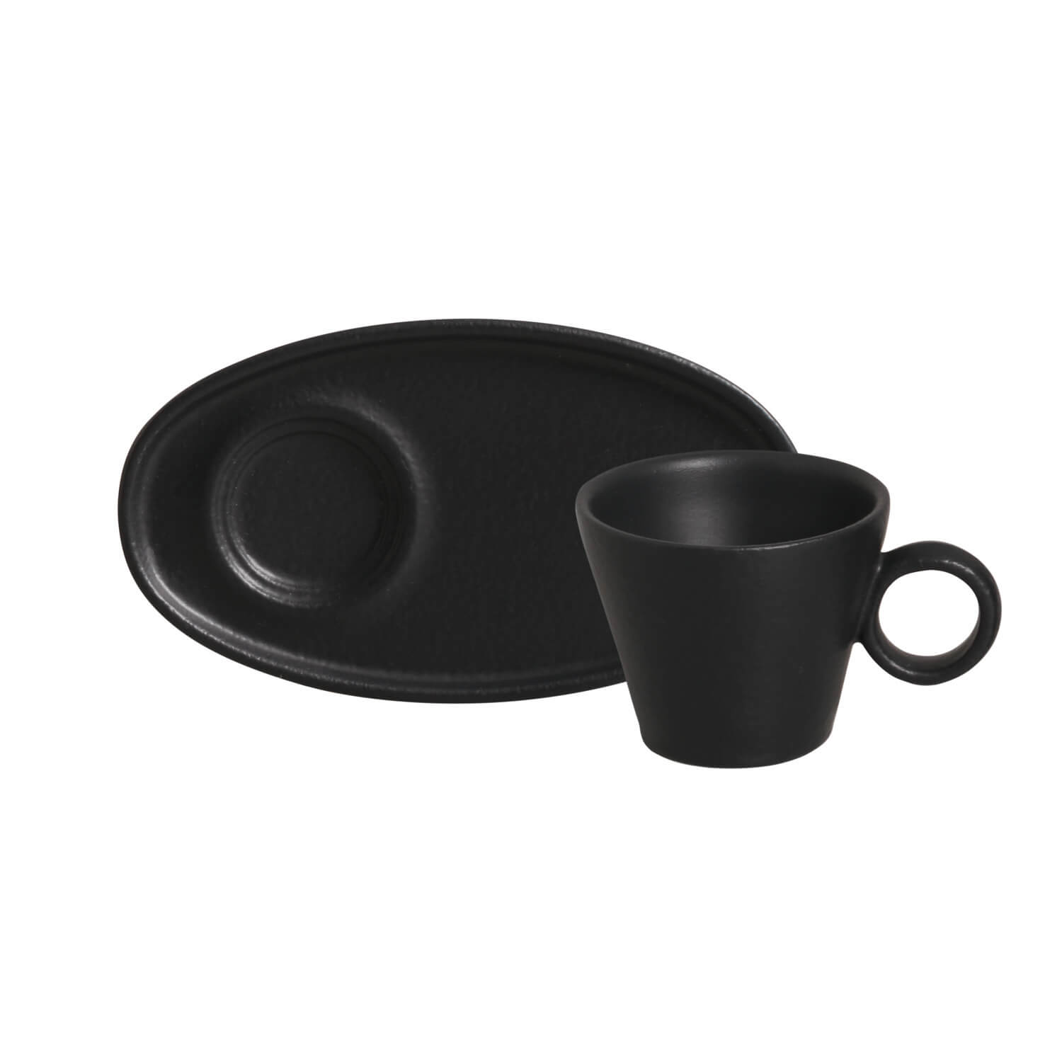 Neo Coffee Cup And Saucer 110ml Preto Matte