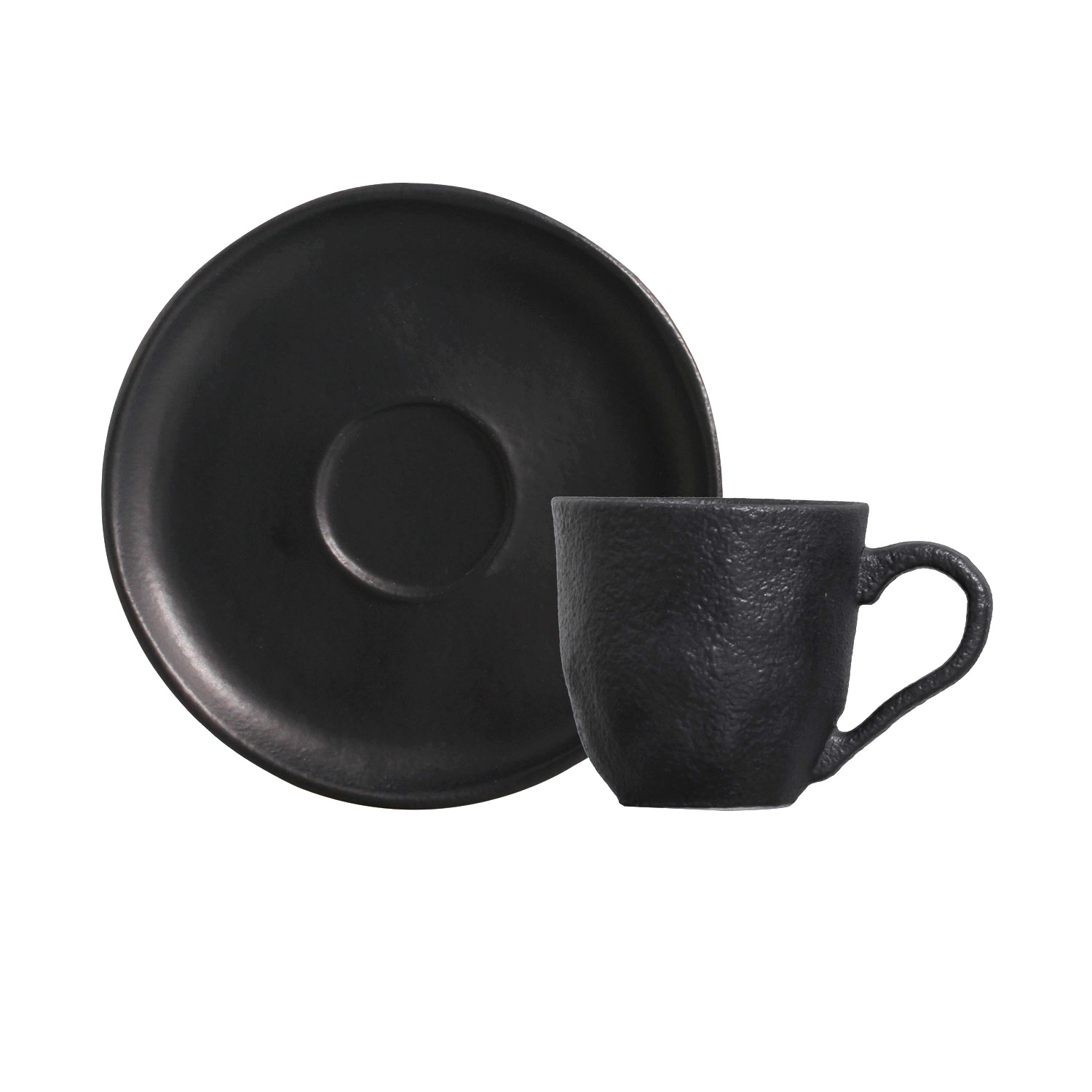 Bio Coffee Cup And Saucer 120ml Preto Matte