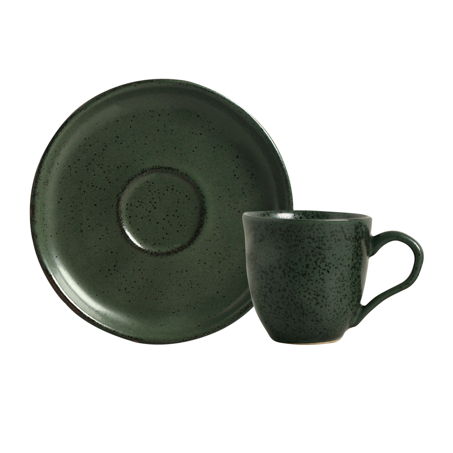 Bio Coffee Cup And Saucer 120ml Greenery