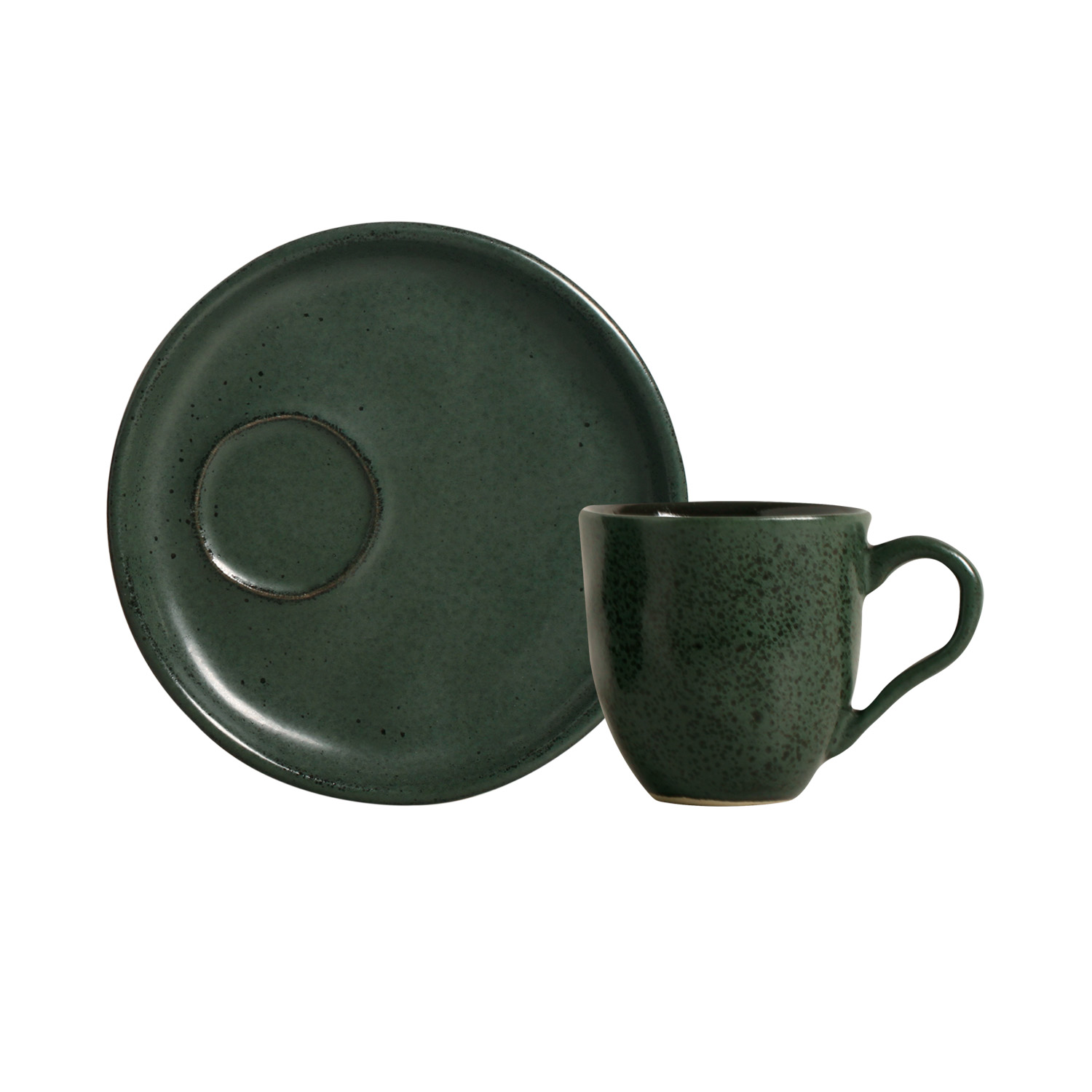 Bio Coffee Cup And Saucer 70ml Greenery