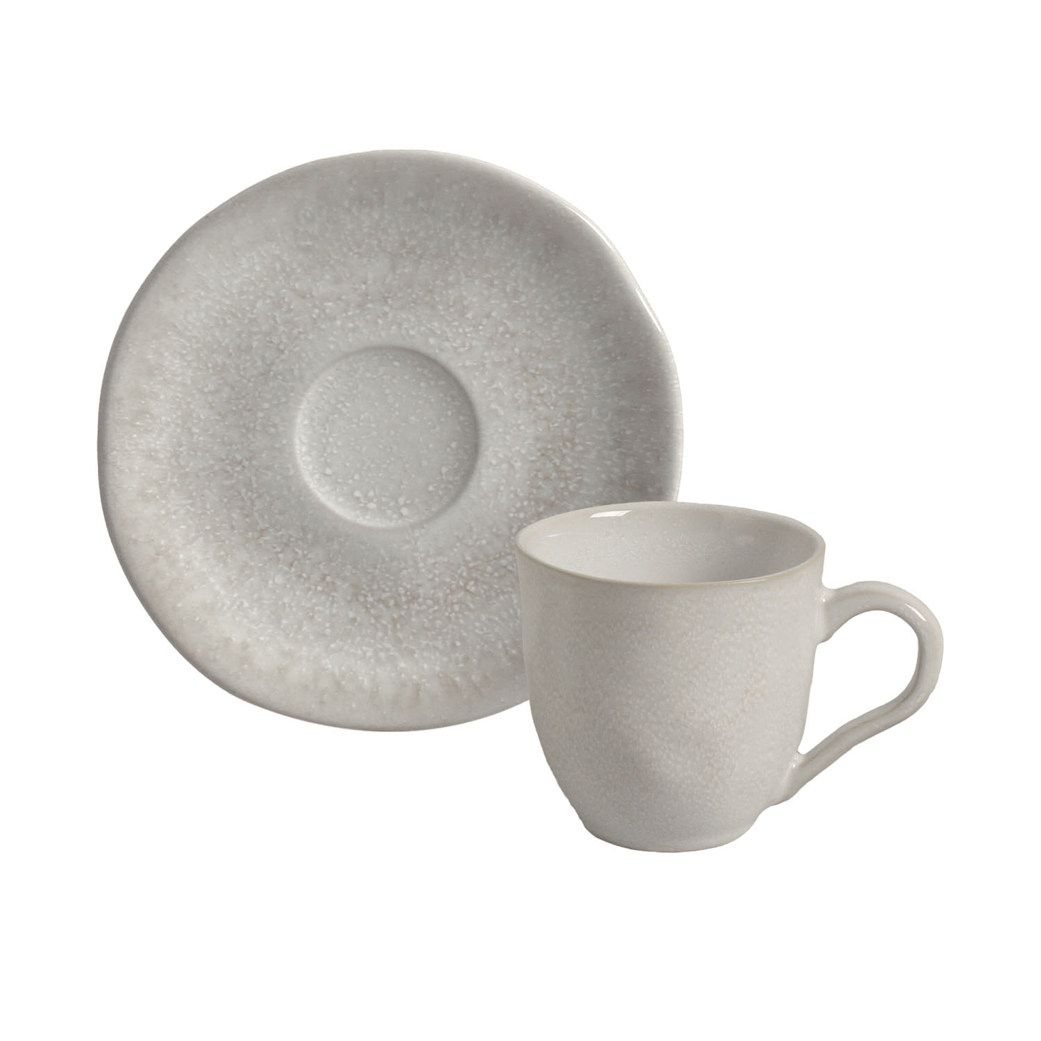 Organic Coffee Cup And Saucer 120ml Alabastro